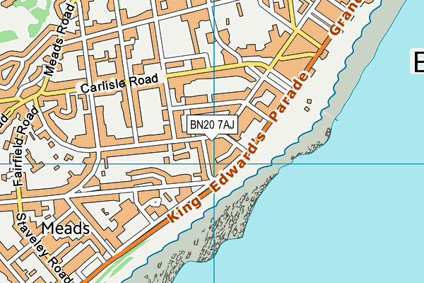 BN20 7AJ map - OS VectorMap District (Ordnance Survey)