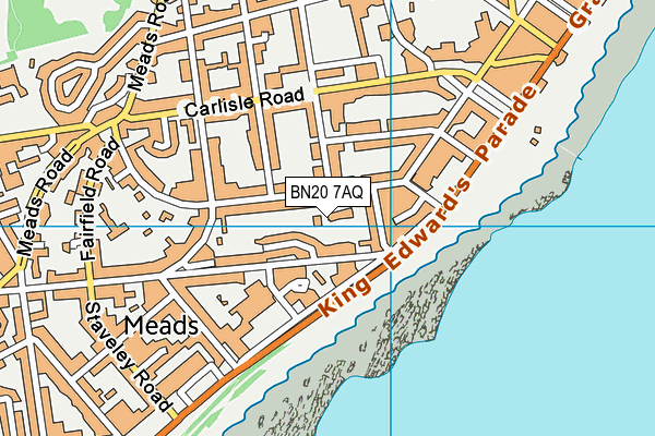 BN20 7AQ map - OS VectorMap District (Ordnance Survey)