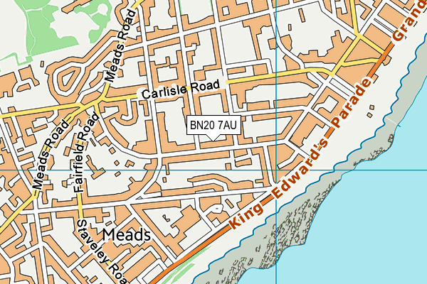 BN20 7AU map - OS VectorMap District (Ordnance Survey)