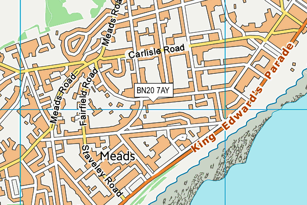 BN20 7AY map - OS VectorMap District (Ordnance Survey)