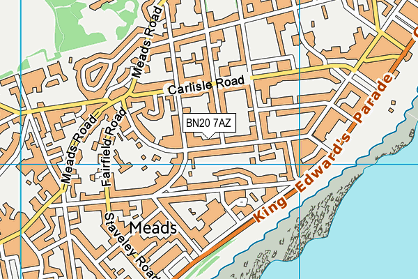 BN20 7AZ map - OS VectorMap District (Ordnance Survey)