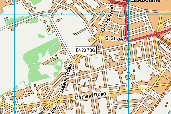 BN20 7BG map - OS VectorMap District (Ordnance Survey)
