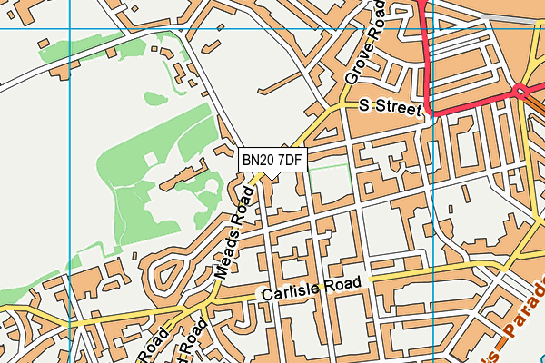BN20 7DF map - OS VectorMap District (Ordnance Survey)