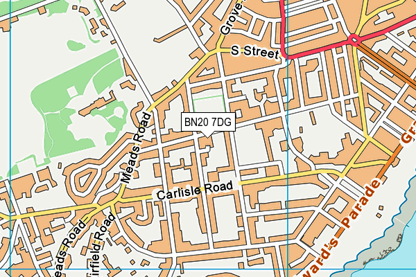 BN20 7DG map - OS VectorMap District (Ordnance Survey)