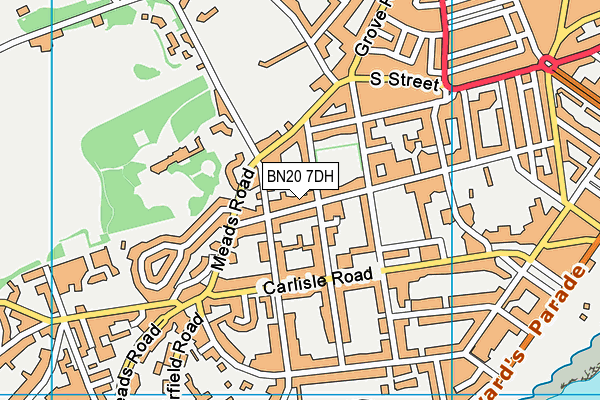 BN20 7DH map - OS VectorMap District (Ordnance Survey)