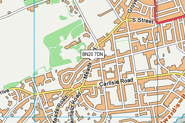 BN20 7DN map - OS VectorMap District (Ordnance Survey)