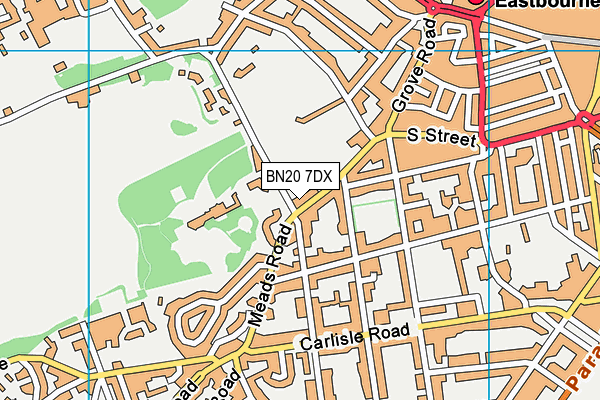 BN20 7DX map - OS VectorMap District (Ordnance Survey)