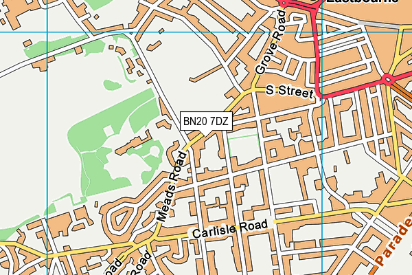 BN20 7DZ map - OS VectorMap District (Ordnance Survey)