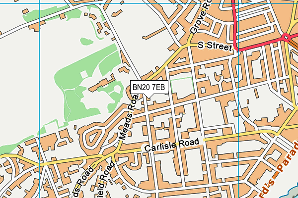 BN20 7EB map - OS VectorMap District (Ordnance Survey)
