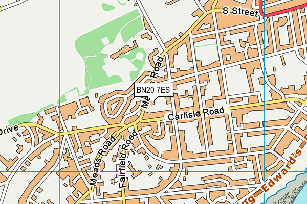 BN20 7ES map - OS VectorMap District (Ordnance Survey)