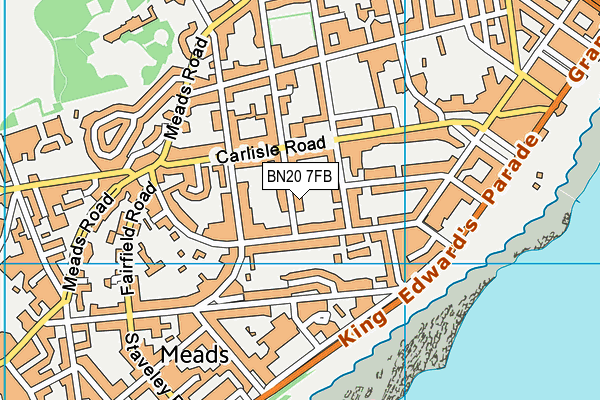 BN20 7FB map - OS VectorMap District (Ordnance Survey)
