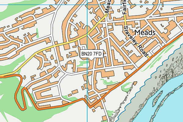 BN20 7FD map - OS VectorMap District (Ordnance Survey)