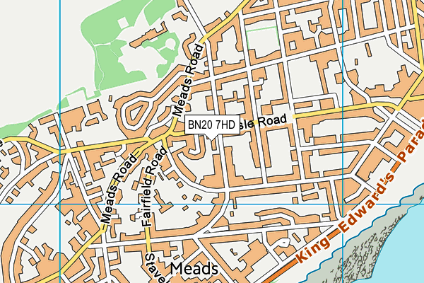 BN20 7HD map - OS VectorMap District (Ordnance Survey)