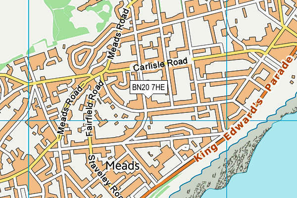 BN20 7HE map - OS VectorMap District (Ordnance Survey)