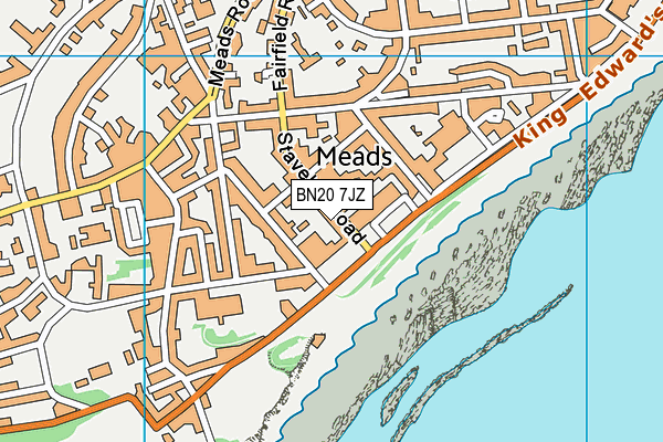 BN20 7JZ map - OS VectorMap District (Ordnance Survey)