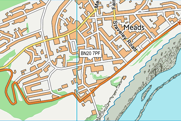 BN20 7PF map - OS VectorMap District (Ordnance Survey)