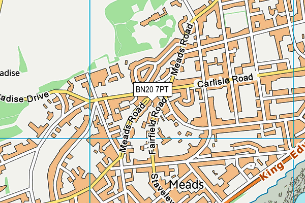 BN20 7PT map - OS VectorMap District (Ordnance Survey)