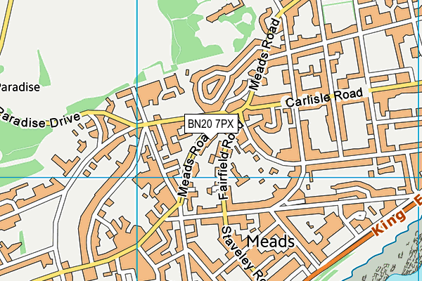 BN20 7PX map - OS VectorMap District (Ordnance Survey)