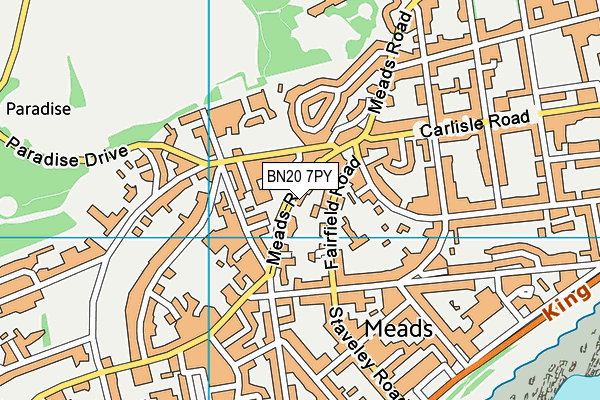 BN20 7PY map - OS VectorMap District (Ordnance Survey)