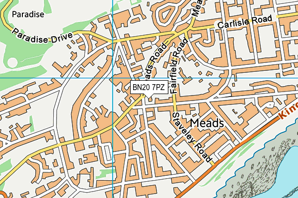 BN20 7PZ map - OS VectorMap District (Ordnance Survey)