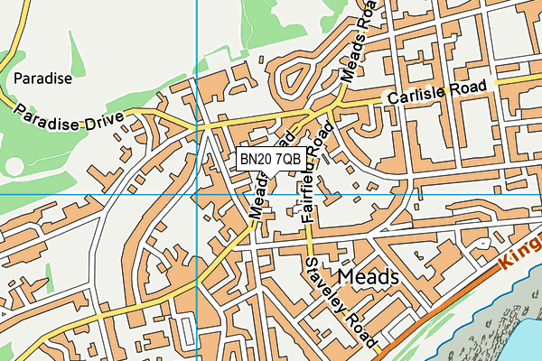 BN20 7QB map - OS VectorMap District (Ordnance Survey)