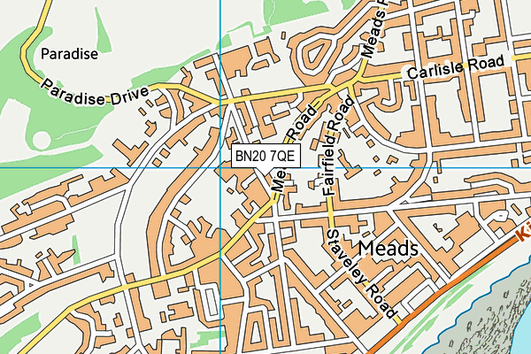 BN20 7QE map - OS VectorMap District (Ordnance Survey)