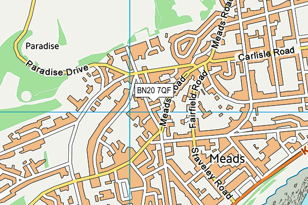 BN20 7QF map - OS VectorMap District (Ordnance Survey)