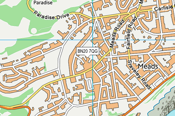 BN20 7QG map - OS VectorMap District (Ordnance Survey)