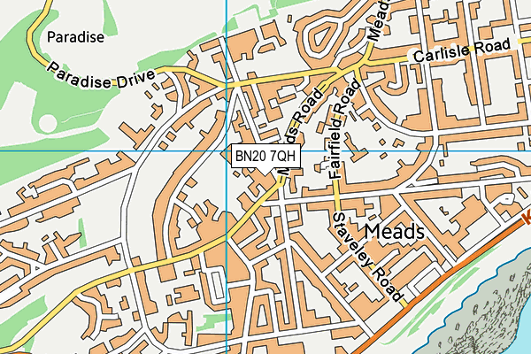 BN20 7QH map - OS VectorMap District (Ordnance Survey)