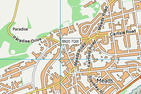 BN20 7QW map - OS VectorMap District (Ordnance Survey)