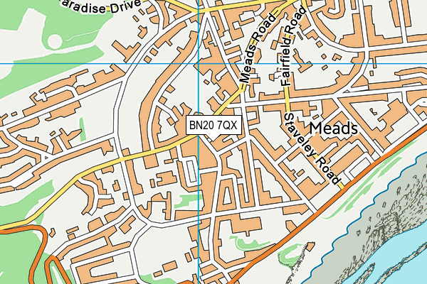 BN20 7QX map - OS VectorMap District (Ordnance Survey)