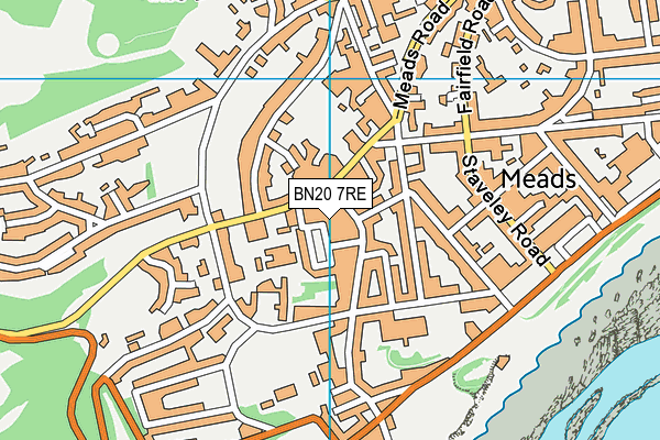 BN20 7RE map - OS VectorMap District (Ordnance Survey)