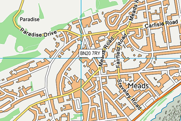 BN20 7RY map - OS VectorMap District (Ordnance Survey)
