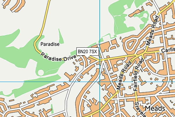 BN20 7SX map - OS VectorMap District (Ordnance Survey)