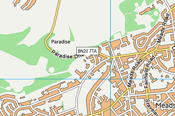 BN20 7TA map - OS VectorMap District (Ordnance Survey)