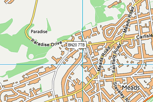 BN20 7TB map - OS VectorMap District (Ordnance Survey)