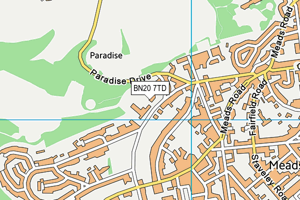 BN20 7TD map - OS VectorMap District (Ordnance Survey)