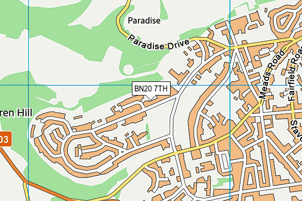 BN20 7TH map - OS VectorMap District (Ordnance Survey)