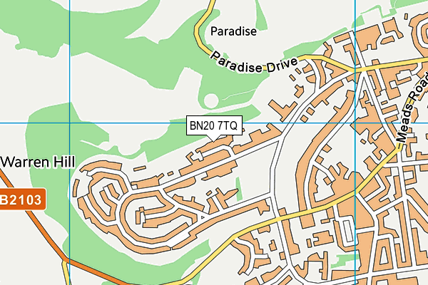 BN20 7TQ map - OS VectorMap District (Ordnance Survey)