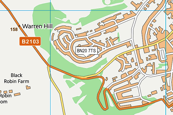BN20 7TS map - OS VectorMap District (Ordnance Survey)