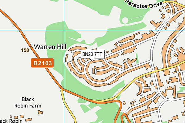 BN20 7TT map - OS VectorMap District (Ordnance Survey)
