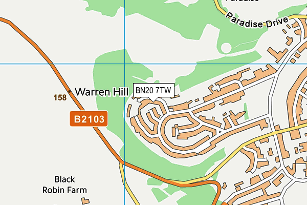 BN20 7TW map - OS VectorMap District (Ordnance Survey)