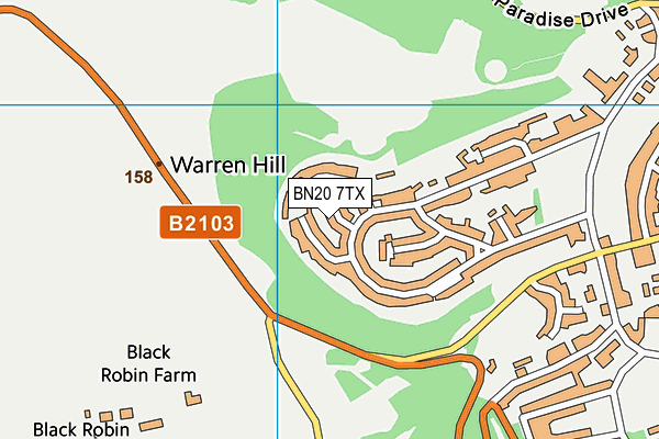 BN20 7TX map - OS VectorMap District (Ordnance Survey)