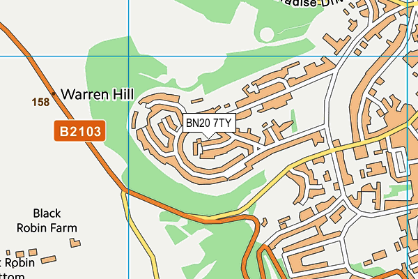BN20 7TY map - OS VectorMap District (Ordnance Survey)