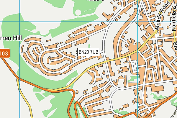 BN20 7UB map - OS VectorMap District (Ordnance Survey)