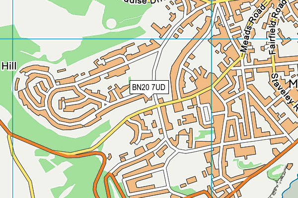 BN20 7UD map - OS VectorMap District (Ordnance Survey)