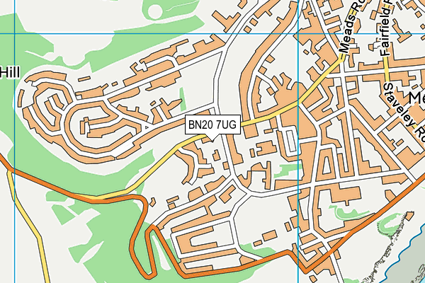 BN20 7UG map - OS VectorMap District (Ordnance Survey)