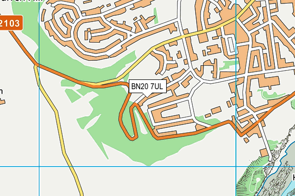 BN20 7UL map - OS VectorMap District (Ordnance Survey)