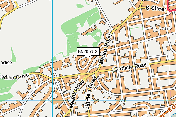 BN20 7UX map - OS VectorMap District (Ordnance Survey)