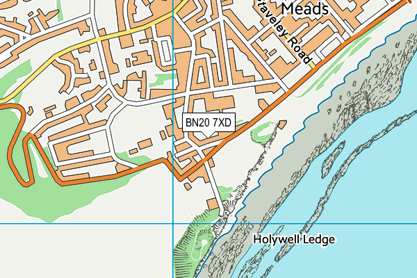 BN20 7XD map - OS VectorMap District (Ordnance Survey)